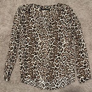Zara Animal Print Blouse - Black and Brown